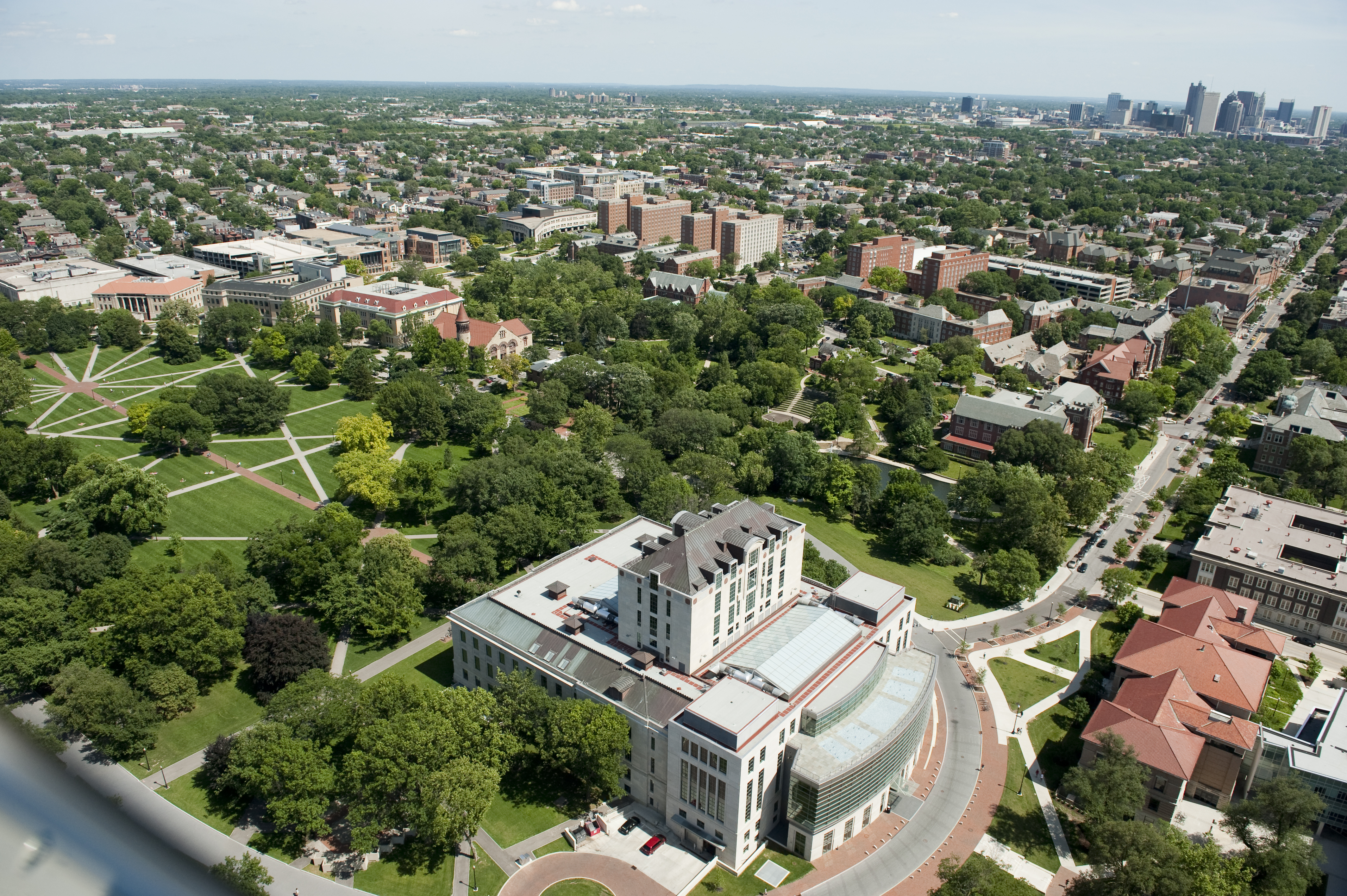 Aerial view of Ohio State University